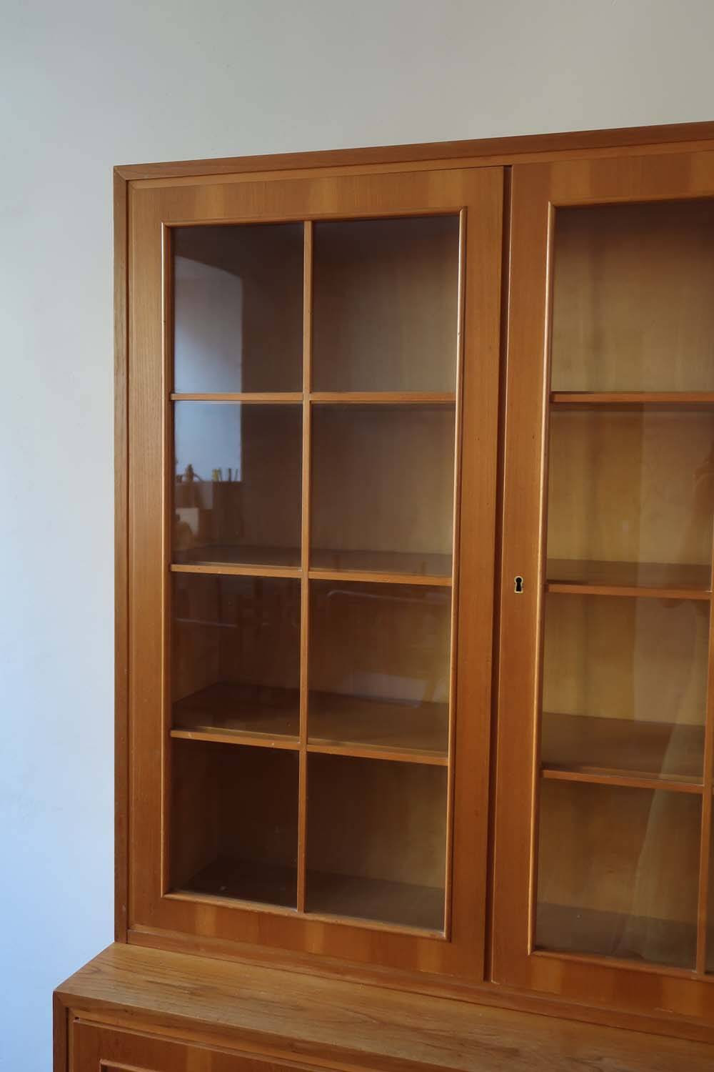 60's glass bookcase