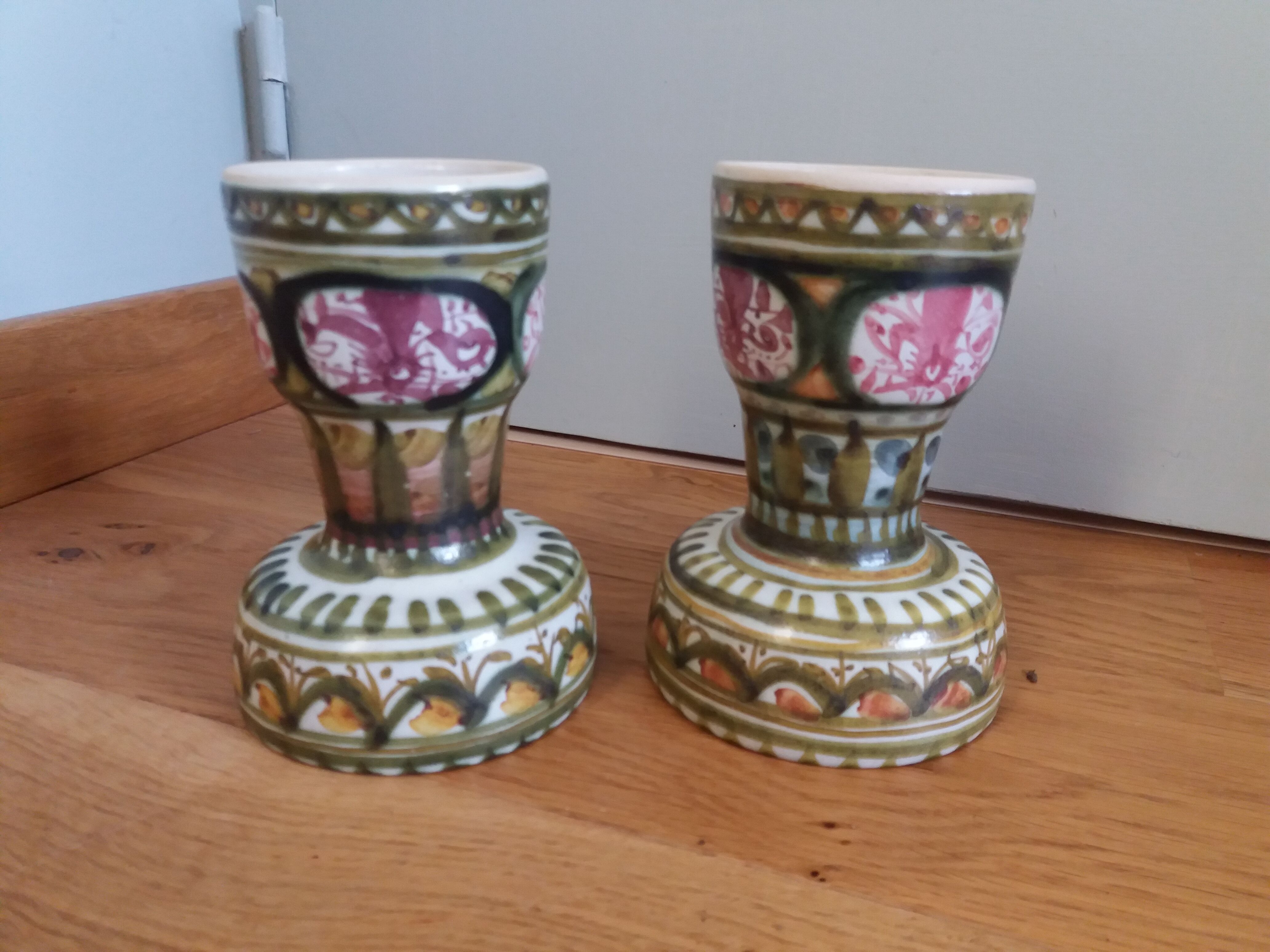 Picnic candlesticks signed André L'Helguen Keraluc Quimper