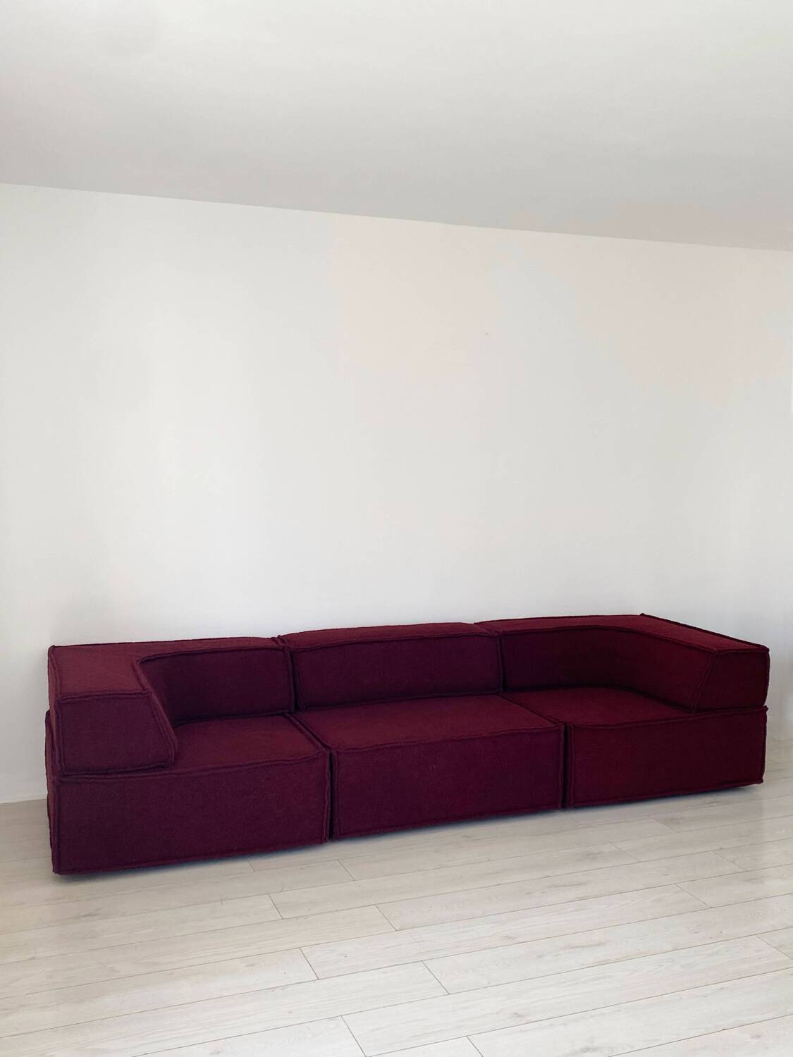 Canapé modulable COR 1970 bouclette bordeaux