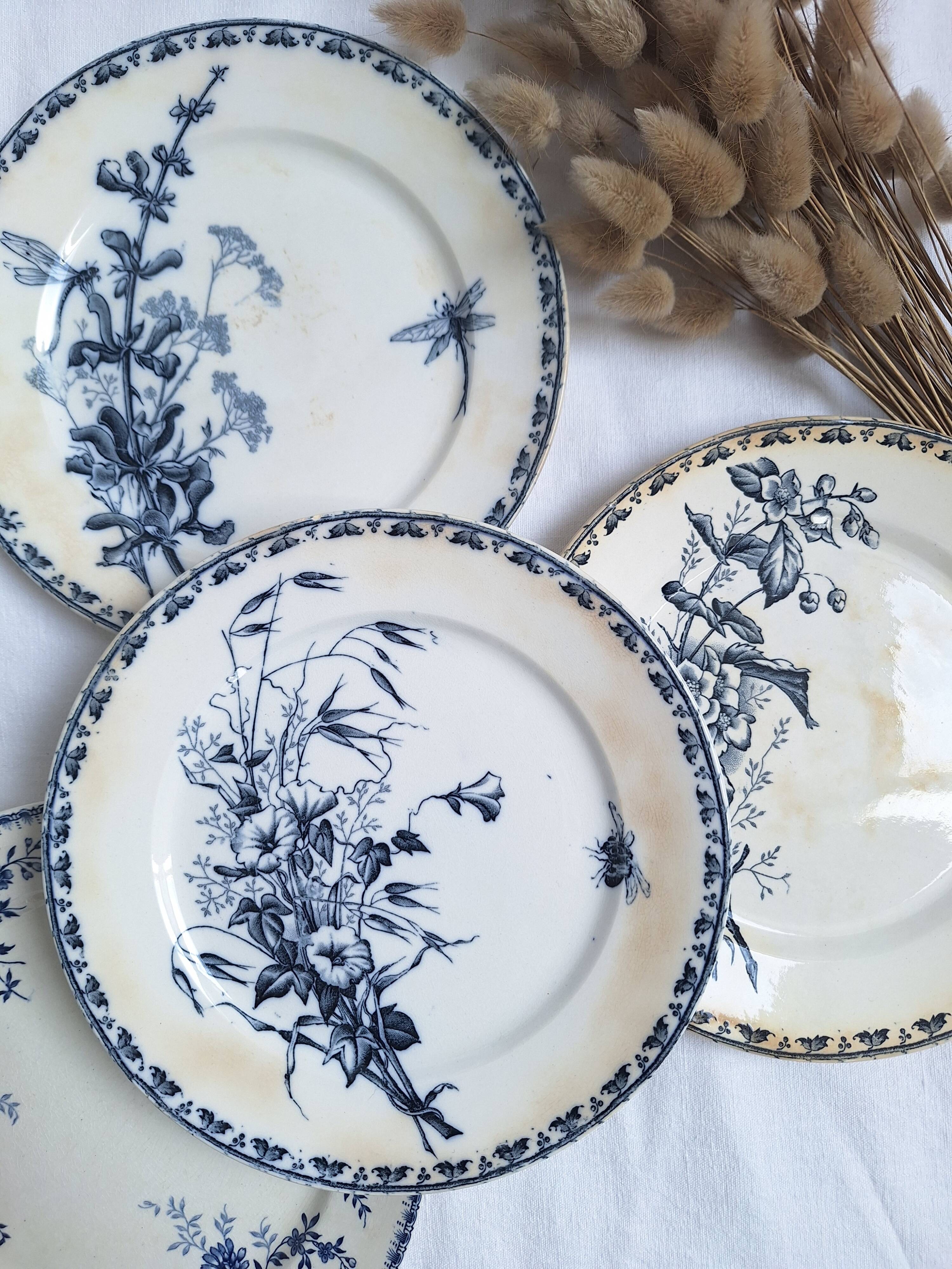 Vintage blue dinner plates