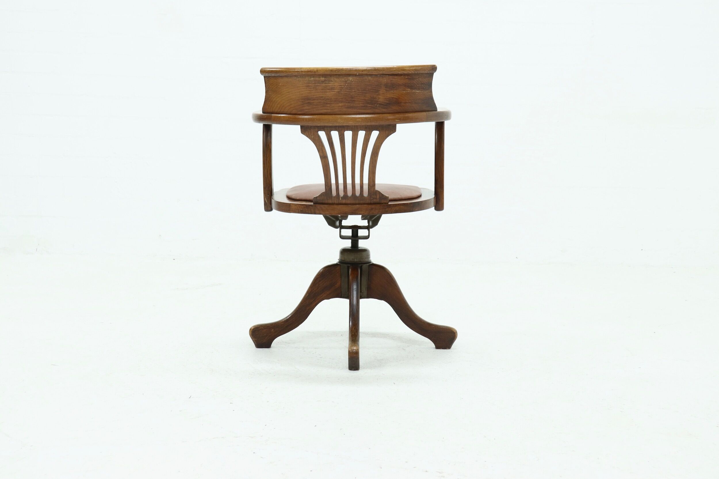 English antique hillcrest swivel desk chair 1920s
