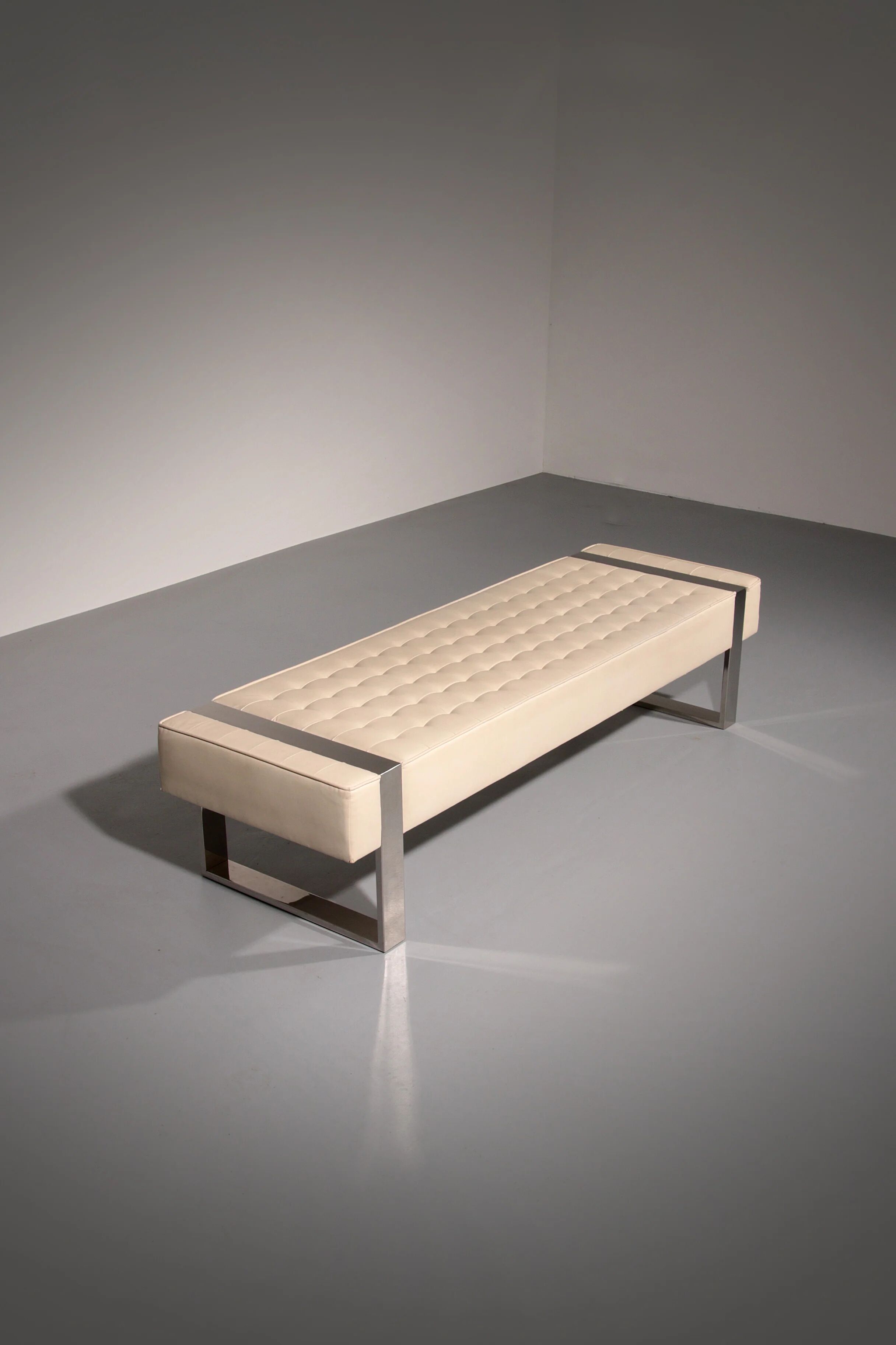 Leather bench with chrome base from Germany 1980