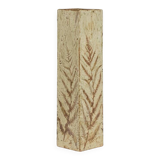 Brutalist stoneware vase with a plant motif. 1970s.