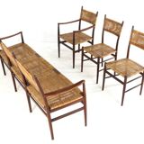 Dining room set 'Bologna' - 3 seater sofa - 3 chairs - mid century modern