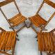4 Antique Folding Bistro Brasserie Terrace Chairs