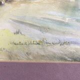 Aquarelle Sur Papier JEAN MOREL Vue Maison De Pêcheurs + Cadre Bois Blanc