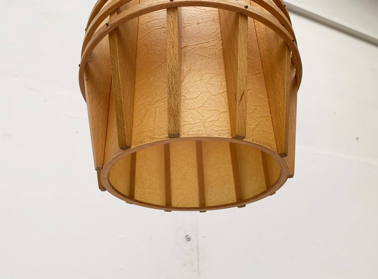 Mid-Century Wooden Cocoon Pendant Lamp
