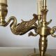 Lucien Gau empire style lamp in solid bronze gilded with bright gold "with swans"