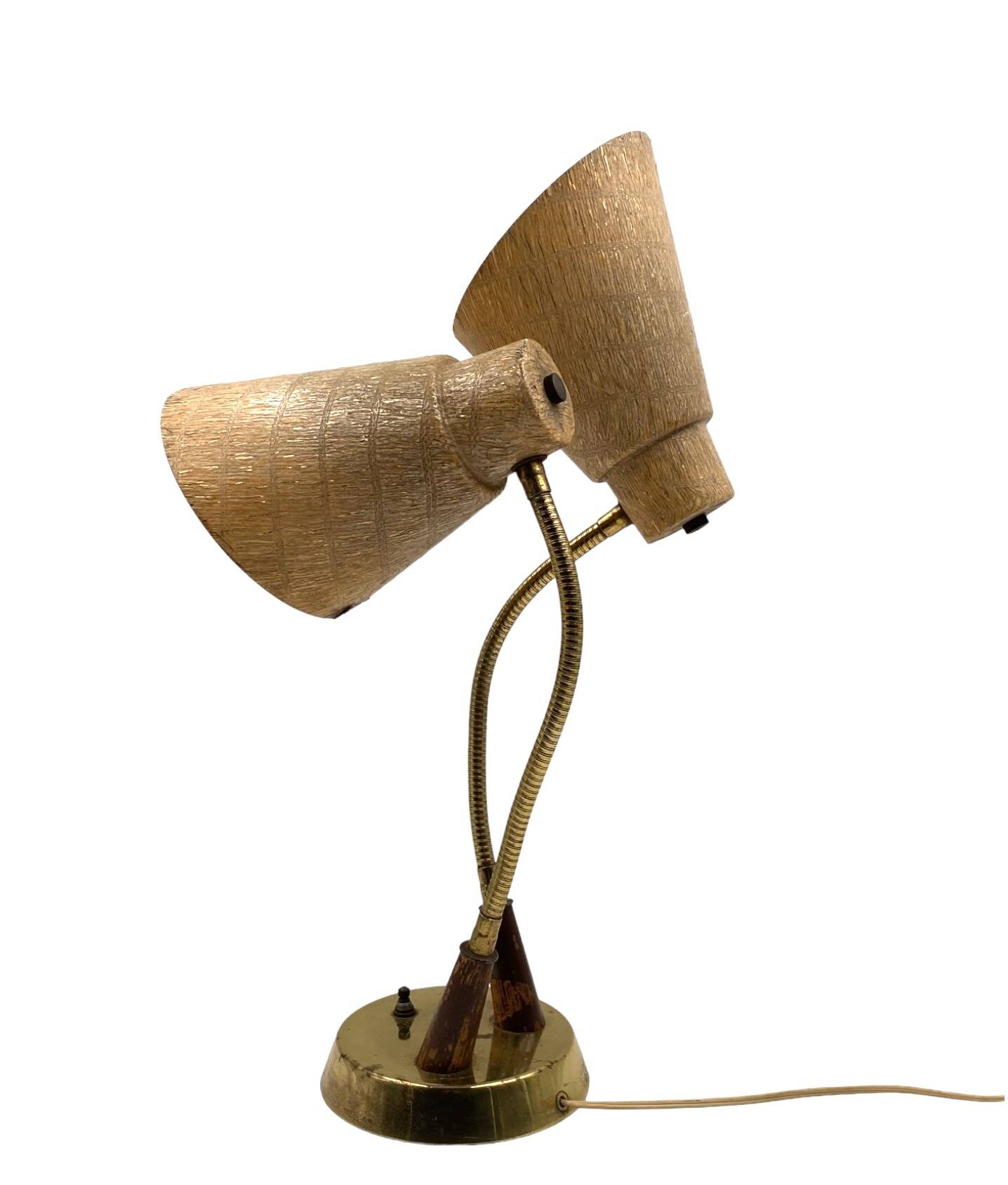 Mid-century modern two lights lamp, France circa 1960