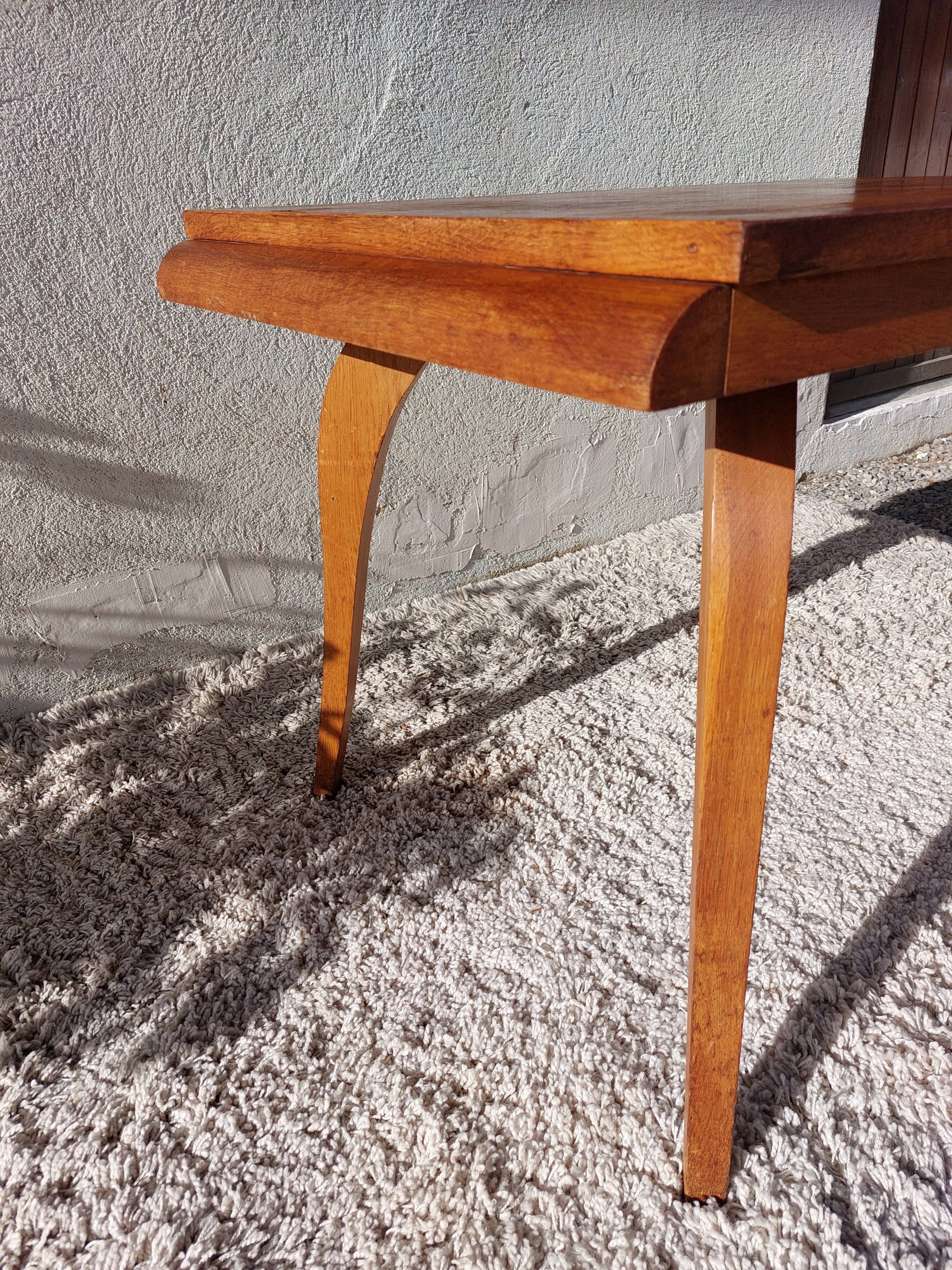 Table or desk, golden honey, curved legs