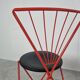 Vintage red metal dining chairs, 1980s