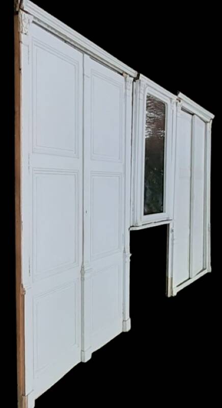 19th century woodwork 2x2 Louis Philippe mirror doors H2.46m L4.5m