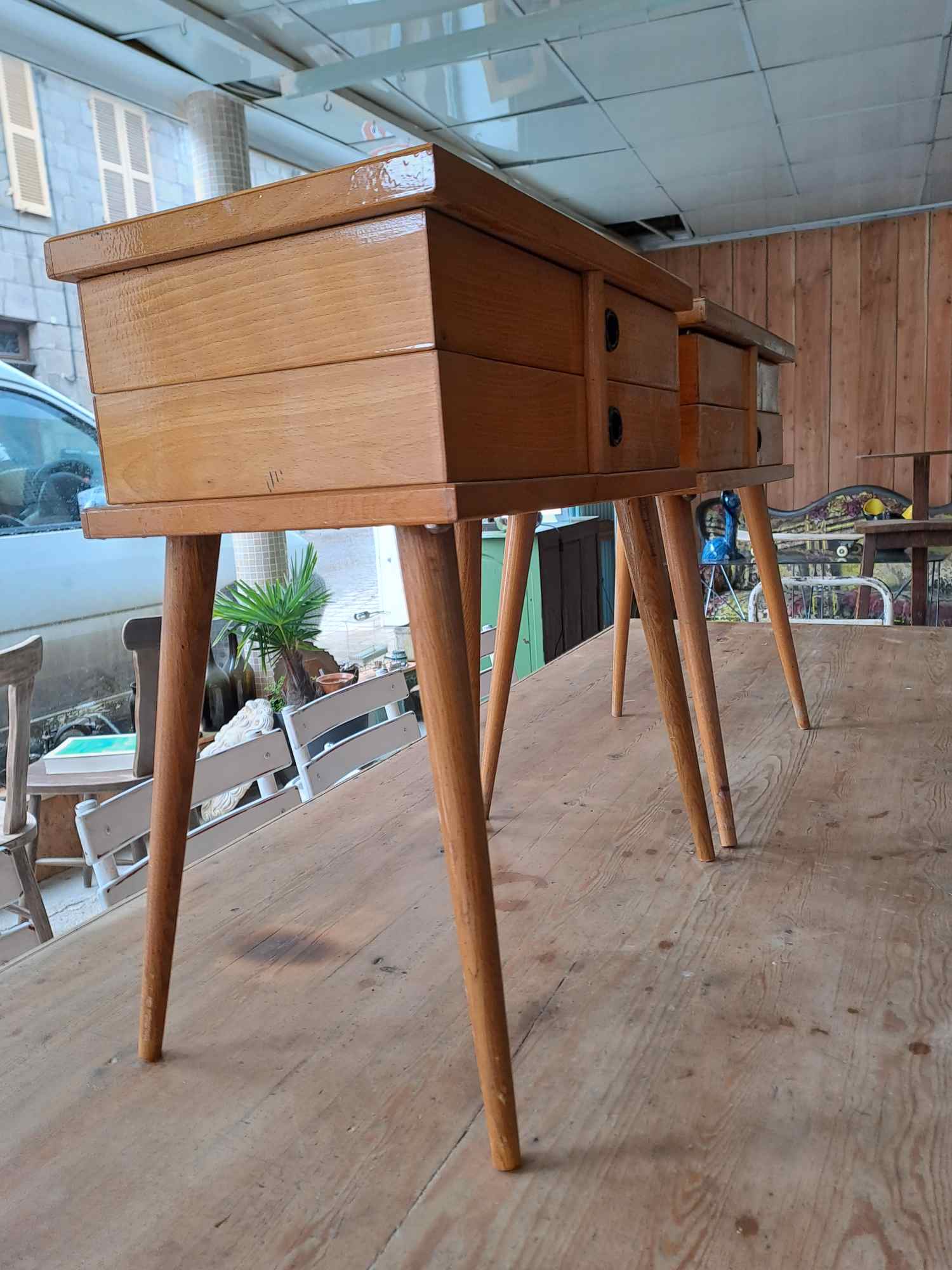 Pair of vintage bedside tables