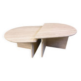 Pair of vintage travertine coffee tables or side tables, 1970s