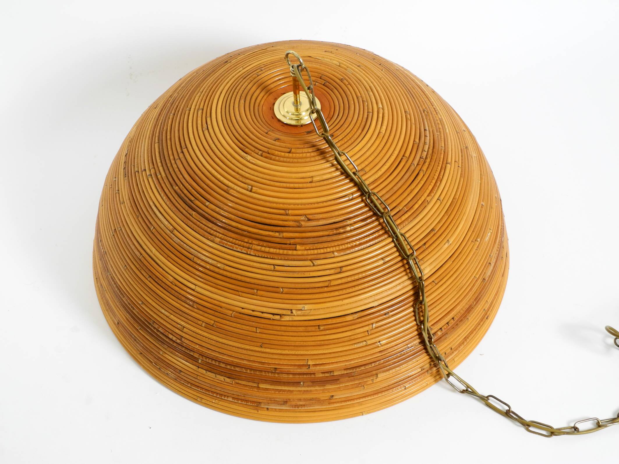 Italian 1970s bamboo ceiling pendant lamp | Ø 72 cm | Vivai del Sud