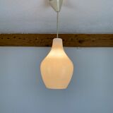 Scandinavian opaline pendant lamp drop 60s