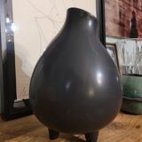 Black asymmetrical tripod vase