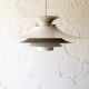 Danish beige metal pendant light, 1960