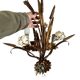 Vintage wheat 'golden' wall light with flowers: french style