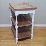 Console en chêne et cannage