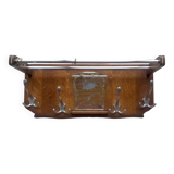 Art Deco wooden wall coat rack