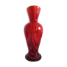 Vase en verre soufflé rouge et noir