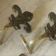 Pair of antique gilt bronze lily flower wall brackets.