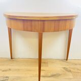 Biedermeier half-moon folding table in blond wood