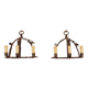 Pair of wrought iron wall sconces in medieval style