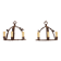 Pair of wrought iron wall sconces in medieval style