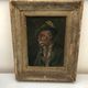 Portrat painting old man smoking a pipe