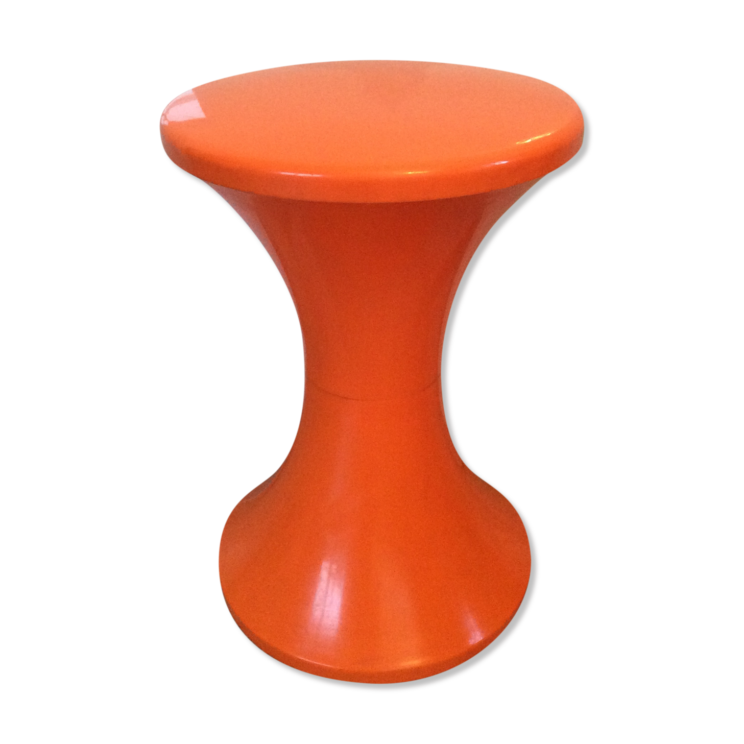 TamTam orange stool by Stamp model registered Made in France