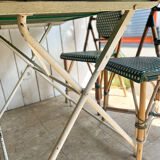 White folding metal bistro table