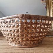 Panier ancien vintage esprit cannage