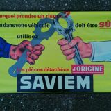 Old advertising poster Saviem Mécanique Garage Renault