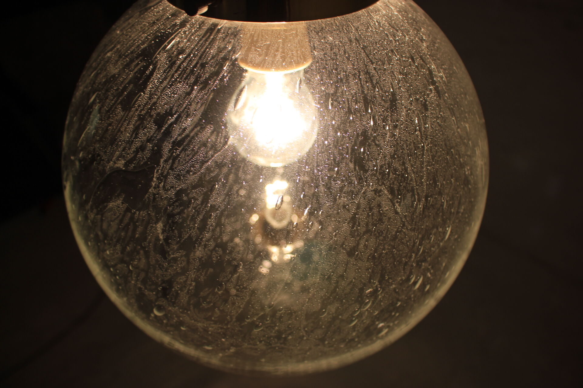 Mid-century big glass pendant from Valašské Meziříčí, 1970´s.