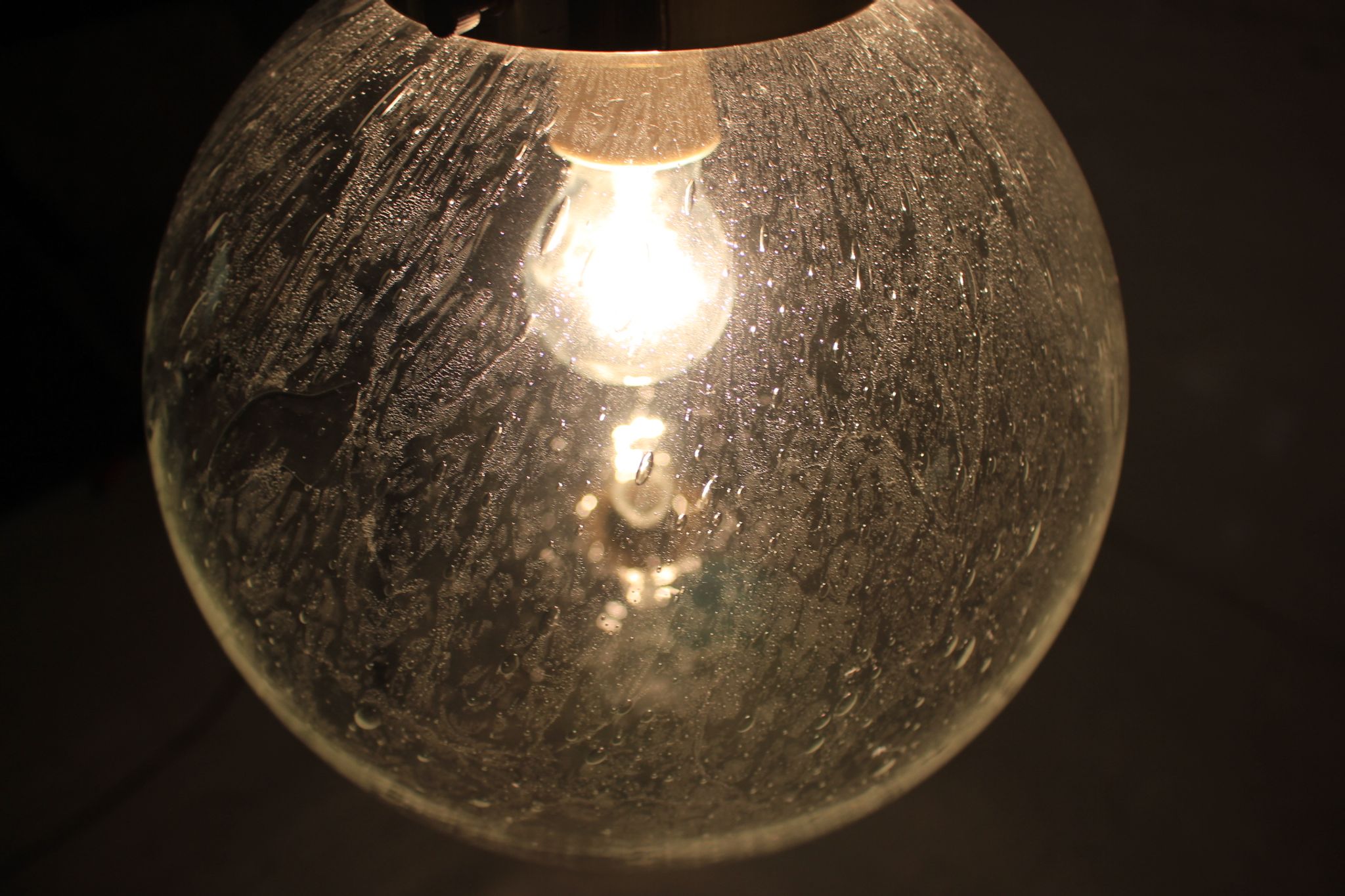 Mid-century big glass pendant from Valašské Meziříčí, 1970´s.