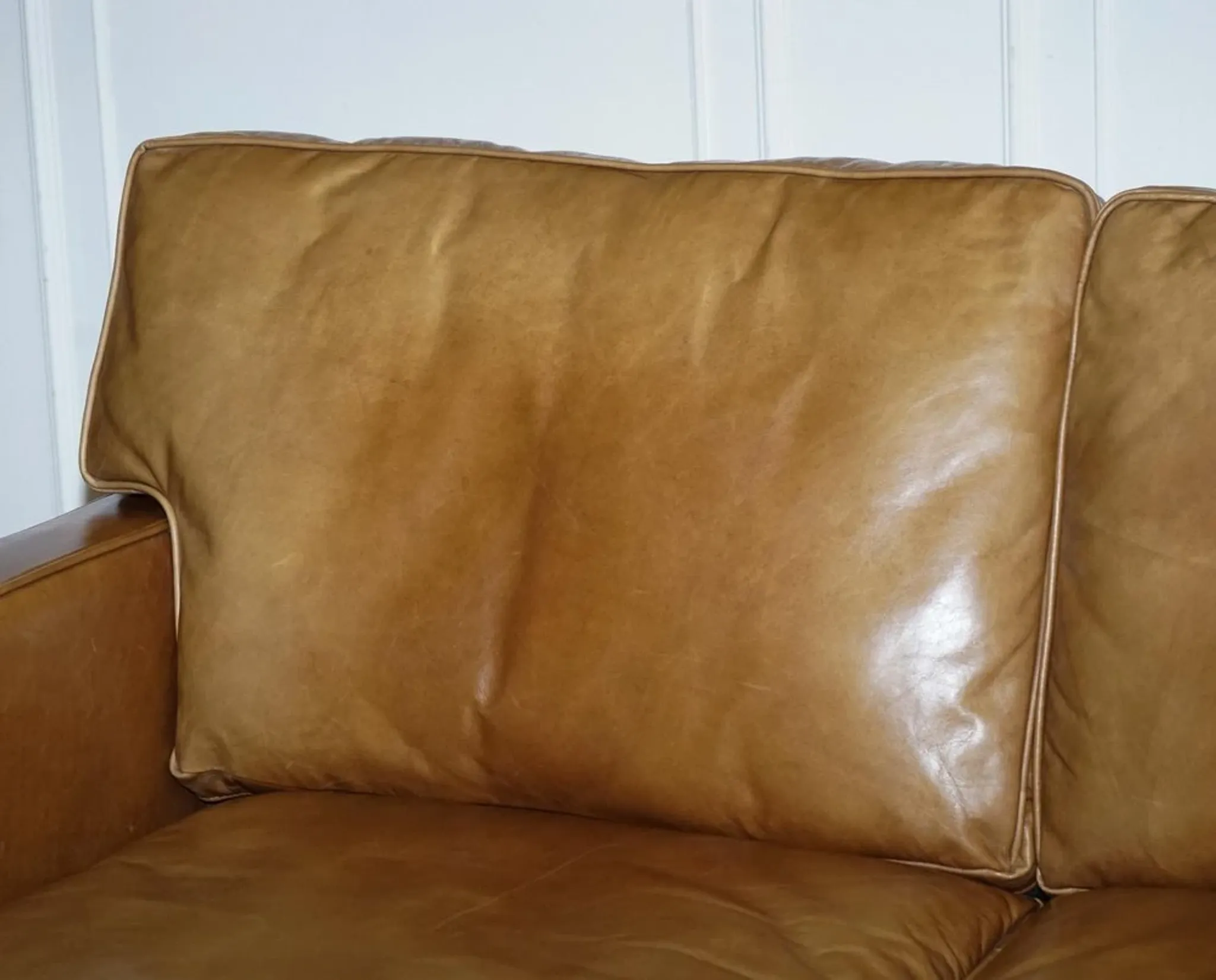 Halo Viscount Two-Seater Sofa in Tanned Leather by Timothy Oulton