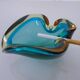 Brown & Turquoise Sommerso Murano Glass Ashtray, Italy, 1960s