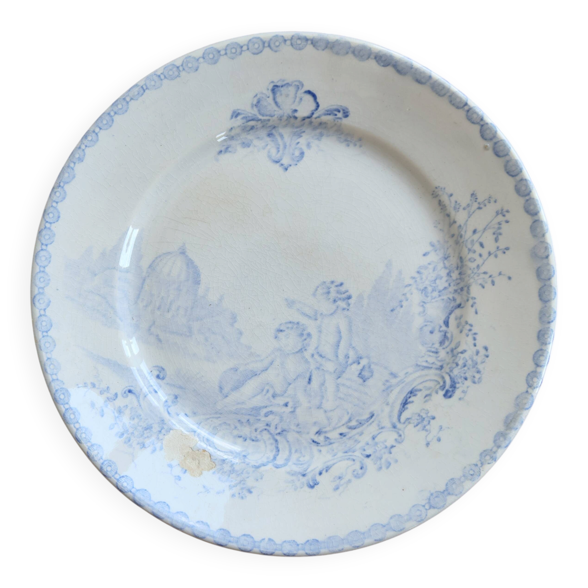 Antique dessert plate, ironstone, Saint-Amand – Trianon model