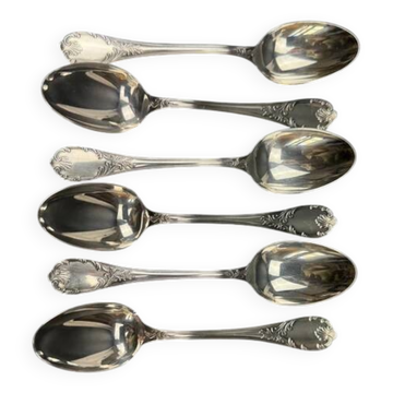 Lot de 6 cuillères Christofle modèle Marly – métal argenté – 13,5 cm