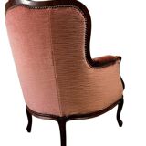 Vintage baroque armchair in old rose / single armchair