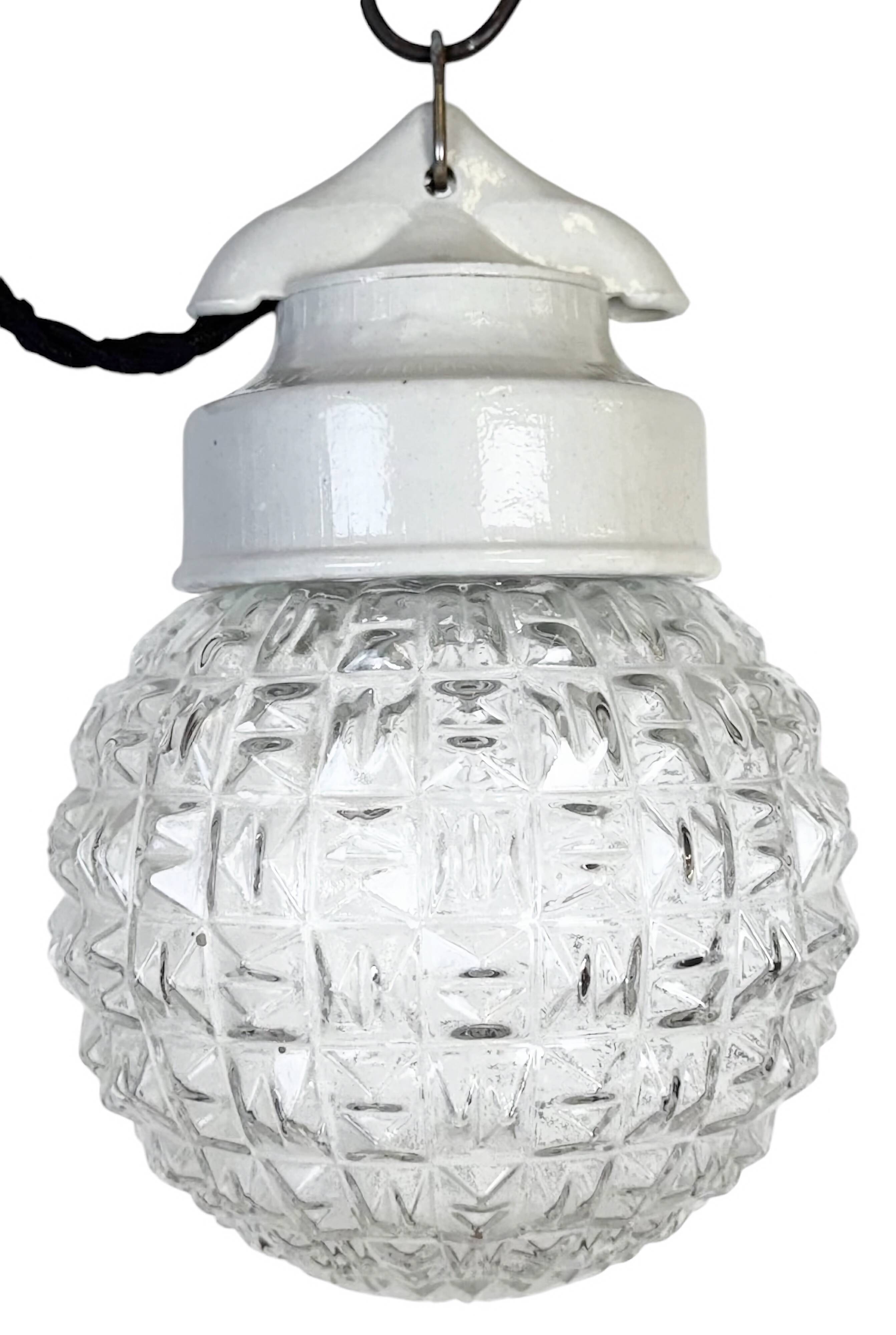 Vintage White Porcelain Pendant Light, 1970s