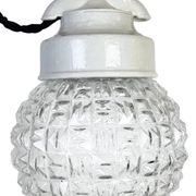 Vintage White Porcelain Pendant Light, 1970s