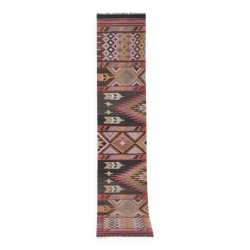 Tapis vintage turc de oushak tissé à la main 77x387 cm