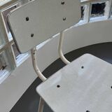 White/grey Formica chairs