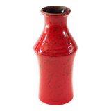 Large red fat lava vase