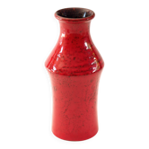 Large red fat lava vase