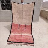 Moroccan carpet boujaad, black and faded pink