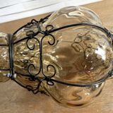 Hallway cage lantern, Murano blown glass, Venice, vintage, 1960s